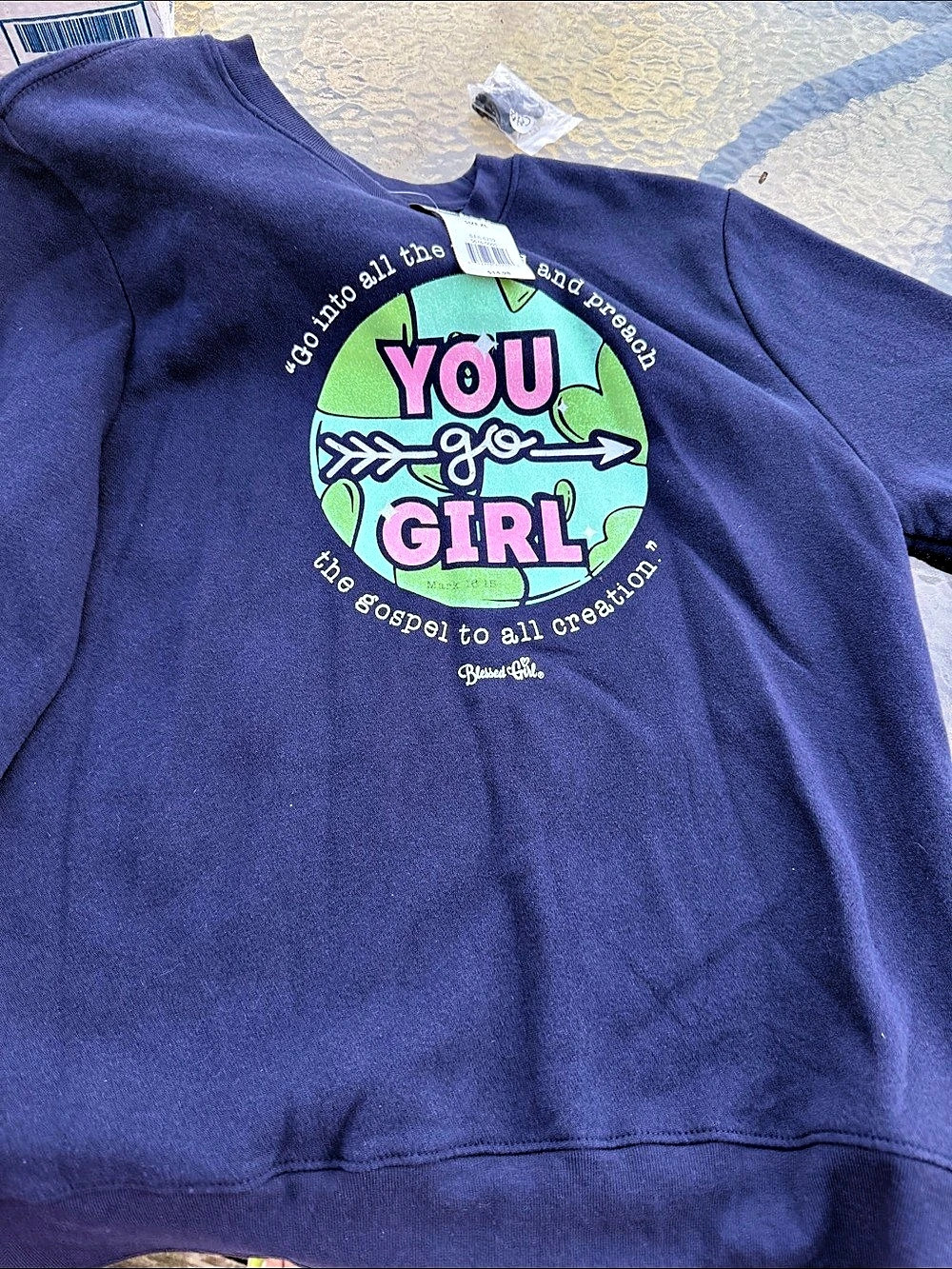 Blessed Girl Girls Graphic Sweatshirt in Purple Size XL NWT